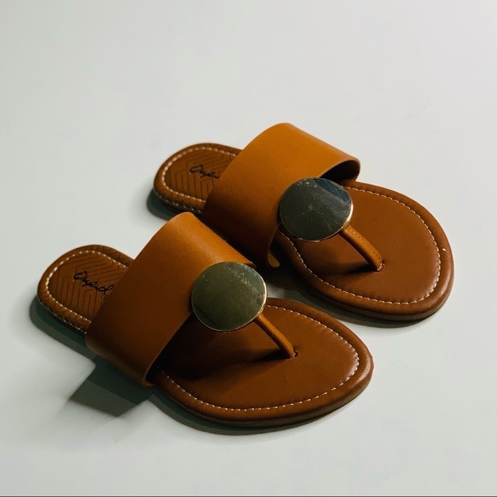 Brown and Golden Qupid Sandals for Women‎